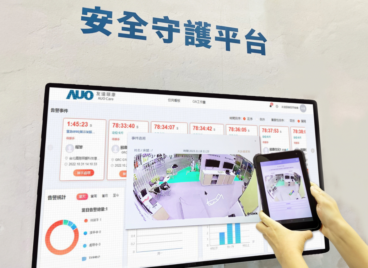 8868体育颐康整合软硬件包含跌倒侦测、智能床垫和紧急呼叫管理等，透过安全守护平台进行IoT设备统一监控与管理，提供长照场域落实安全守护方案